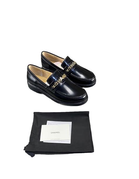 chanel glazed calfskin loafers|Chanel moccasins for sale.